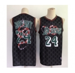 Men's Los Angeles Lakers #24 Kobe Brant Black Guci Mamba Stitched Basketball Jersey