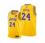 Men's Los Angeles Lakers #24 Kobe Bryant 75th Anniversary Diamond Gold 2021 Stitched Basketball Jersey