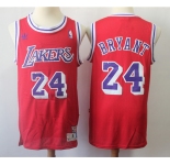 Men's Los Angeles Lakers #24 Kobe Bryant Authentic Red Throwback Basketball Jersey