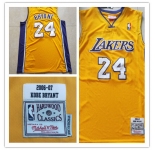 Men's Los Angeles Lakers #24 Kobe Bryant Gold Mitchell & Ness 2006-07 Basketball Jersey