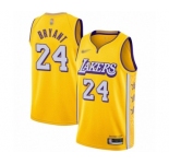 Men's Los Angeles Lakers #24 Kobe Bryant Swingman Gold 2019-20 City Edition Basketball Jersey