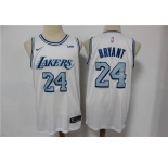 Men's Los Angeles Lakers #24 Kobe Bryant White Basketball Jersey 2021 New