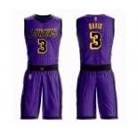 Men's Los Angeles Lakers #3 Anthony Davis Authentic Purple Basketball Suit Jersey - City Edition