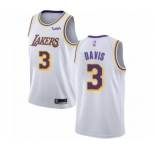 Men's Los Angeles Lakers #3 Anthony Davis Swingman White Basketball Jersey - Association Edition