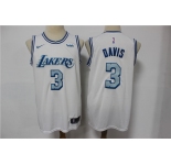 Men's Los Angeles Lakers #3 Anthony Davis White Basketball Jersey 2021 New