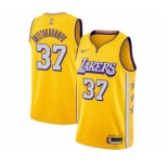 Men's Los Angeles Lakers #37 Kostas Antetokounmpo Swingman Gold 2019-20 City Edition Basketball Jersey