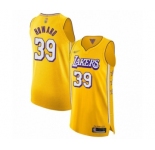 Men's Los Angeles Lakers #39 Dwight Howard Authentic Gold 2019-20 City Edition Basketball Jersey