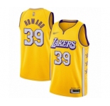Men's Los Angeles Lakers #39 Dwight Howard Swingman Gold 2019-20 City Edition Basketball Jersey