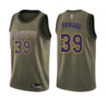 Men's Los Angeles Lakers #39 Dwight Howard Swingman Green Salute to Service Basketball Jersey