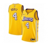 Men's Los Angeles Lakers #4 Byron Scott Swingman Gold 2019-20 City Edition Basketball Jersey