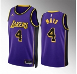 Men's Los Angeles Lakers #4 Skylar Mays Purple Statement Edition Stitched Basketball Jersey