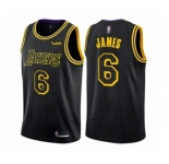 Men's Los Angeles Lakers #6 LeBron James Authentic Black City Edition Basketball Jersey