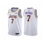 Men's Los Angeles Lakers #7 Carmelo Anthony White Stitched Basketball Jersey