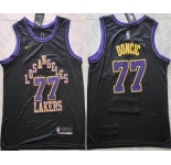 Men's Los Angeles Lakers #77 Luka Doncic Black 2025 City Swingman Jersey