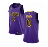 Men's Nike Los Angeles Lakers #0 Kyle Kuzma Authentic Purple NBA Jersey - City Edition