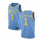 Men's Nike Los Angeles Lakers #1 Kentavious Caldwell-Pope Authentic Blue Hardwood Classics NBA Jersey