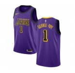 Men's Nike Los Angeles Lakers #1 Kentavious Caldwell-Pope Swingman Purple NBA Jersey - City Edition