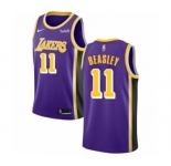 Men's Nike Los Angeles Lakers #11 Michael Beasley Authentic Purple NBA Jersey - Statement Edition