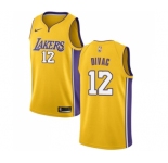 Men's Nike Los Angeles Lakers #12 Vlade Divac Swingman Gold Home NBA Jersey - Icon Edition