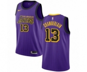 Men's Nike Los Angeles Lakers #13 Wilt Chamberlain Swingman Purple NBA Jersey - City Edition