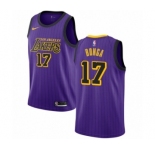 Men's Nike Los Angeles Lakers #17 Isaac Bonga Authentic Purple NBA Jersey - City Edition