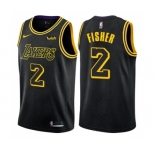 Men's Nike Los Angeles Lakers #2 Derek Fisher Swingman Black City Edition NBA Jersey