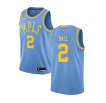Men's Nike Los Angeles Lakers #2 Lonzo Ball Swingman Blue Hardwood Classics NBA Jersey