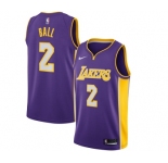Men's Nike Los Angeles Lakers #2 Lonzo Ball Swingman Purple NBA Jersey - Statement Edition