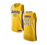 Men's Nike Los Angeles Lakers #21 Michael Cooper Authentic Gold Home NBA Jersey - Icon Edition