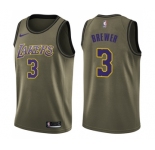Men's Nike Los Angeles Lakers #3 Corey Brewer Swingman Green Salute to Service NBA Jersey