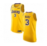 Men's Nike Los Angeles Lakers #3 Josh Hart Authentic Gold NBA Jersey - Icon Edition