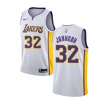 Men's Nike Los Angeles Lakers #32 Magic Johnson Swingman White NBA Jersey - Association Edition