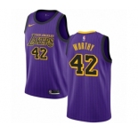 Men's Nike Los Angeles Lakers #42 James Worthy Authentic Purple NBA Jersey - City Edition