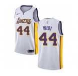 Men's Nike Los Angeles Lakers #44 Jerry West Swingman White NBA Jersey - Association Edition