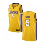 Men's Nike Los Angeles Lakers #5 Josh Hart Swingman Gold Home NBA Jersey - Icon Edition