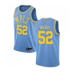 Men's Nike Los Angeles Lakers #52 Jamaal Wilkes Swingman Blue Hardwood Classics NBA Jersey