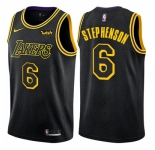 Men's Nike Los Angeles Lakers #6 Lance Stephenson Swingman Black City Edition NBA Jersey