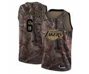 Men's Nike Los Angeles Lakers #6 Lance Stephenson Swingman Camo Realtree Collection NBA Jersey