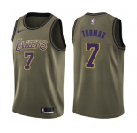 Men's Nike Los Angeles Lakers #7 Isaiah Thomas Swingman Green Salute to Service NBA Jersey