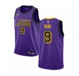 Men's Nike Los Angeles Lakers #9 Luol Deng Authentic Purple NBA Jersey - City Edition