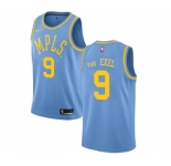 Men's Nike Los Angeles Lakers #9 Nick Van Exel Swingman Blue Hardwood Classics NBA Jersey