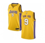 Men's Nike Los Angeles Lakers #9 Nick Van Exel Swingman Gold Home NBA Jersey - Icon Edition