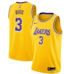 Men's Nike Los Angeles Lakers#3 anthony davis Swingman Gold NBA Jersey - Icon Edition
