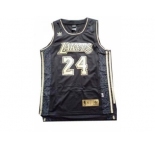 nba los angeles lakers #24 kobe bryant black throwback gold number