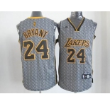 nba los angeles lakers #24 kobe bryant grey[static fashion swingman]