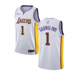 Women's Nike Los Angeles Lakers #1 Kentavious Caldwell-Pope Swingman White NBA Jersey - Association Edition