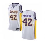 Women's Nike Los Angeles Lakers #42 James Worthy Swingman White NBA Jersey - Association Edition