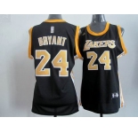 women nba jerseys los angeles lakers #24 bryant black[yellow number]