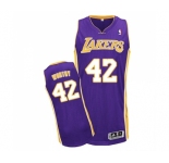 Youth Adidas Los Angeles Lakers #42 James Worthy Authentic Purple Road NBA Jersey