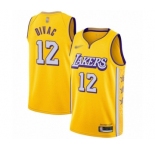 Youth Los Angeles Lakers #12 Vlade Divac Swingman Gold Basketball Jersey - 2019-20 City Edition